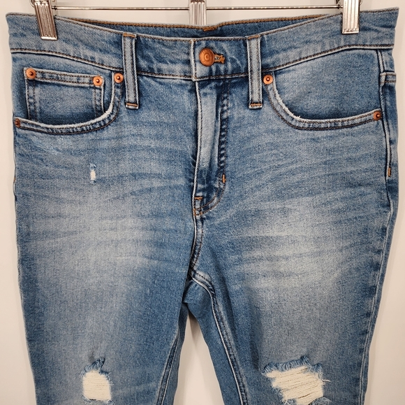 J. Crew Demi Boot Crop Jeans Mid-rise Distressed Medium Wash 27P - Picture 3 of 12